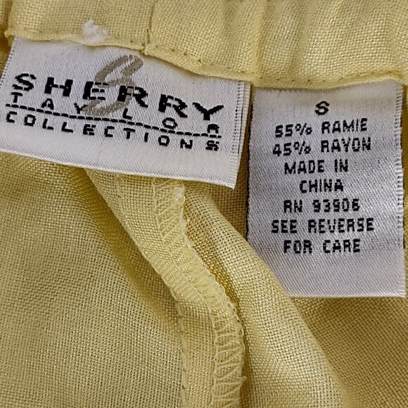 Sherry Taylor Collection Women (Banana) Yellow Drawstring Capri Size Small (NWT) - Picture 6 of 8
